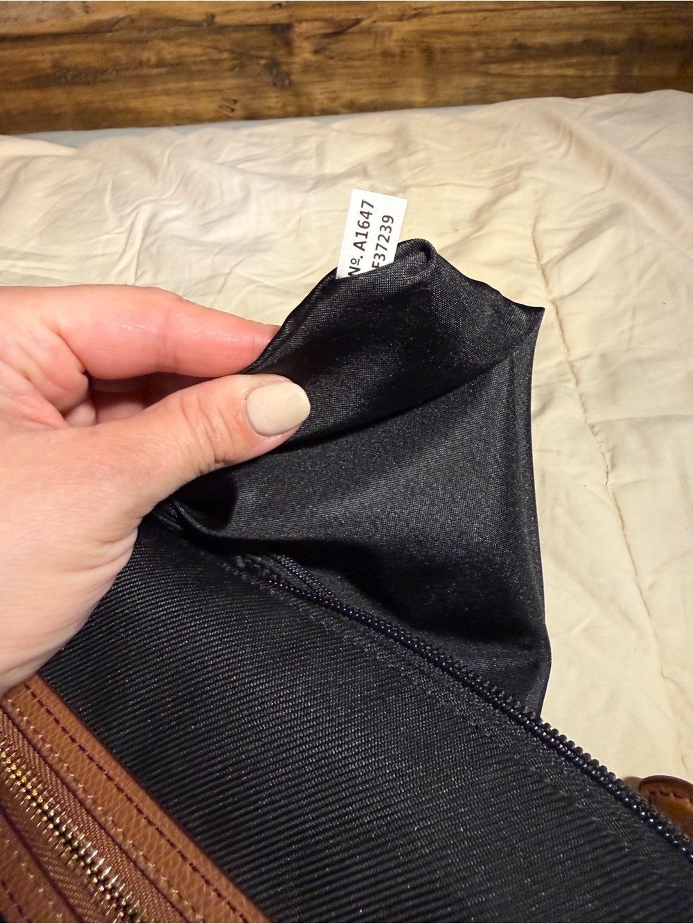 Coach Black Crossbody with Tan Leather Trim and Gold Hardware - Picture 8 of 10